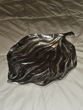 Silver Leaf Decorative Tray - Home Accents Catch-All Vintage